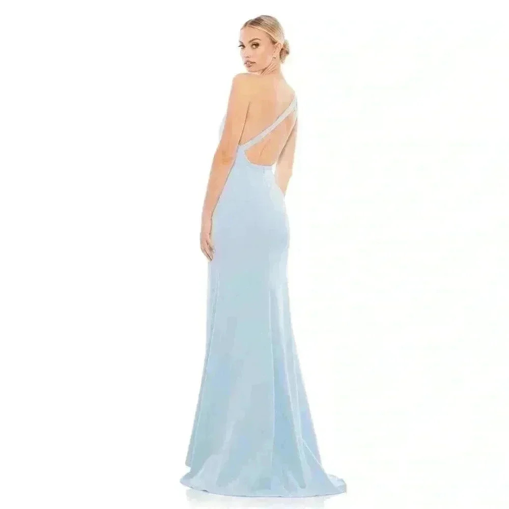 IEENA for Mac Duggal One Shoulder Jersey Mermaid Gown Size 0 NWT